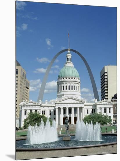 Fountains and Buildings in City of St. Louis, Missouri, United States of America (USA)-Adina Tovy-Mounted Photographic Print