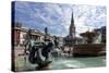 Fountains and St. Martins Church, Trafalgar Square, London, England, United Kingdom-James Emmerson-Stretched Canvas