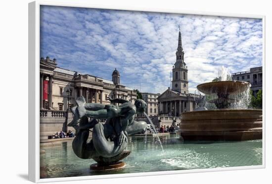 Fountains and St. Martins Church, Trafalgar Square, London, England, United Kingdom-James Emmerson-Framed Photographic Print