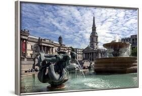 Fountains and St. Martins Church, Trafalgar Square, London, England, United Kingdom-James Emmerson-Framed Photographic Print