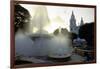 Fountains And The Ponce Cathedral-George Oze-Framed Photographic Print