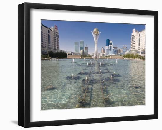 Fountains at Bayterek Tower, Astana, Kazakhstan, Central Asia-Michael Runkel-Framed Photographic Print