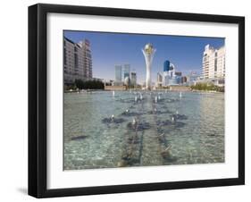 Fountains at Bayterek Tower, Astana, Kazakhstan, Central Asia-Michael Runkel-Framed Photographic Print