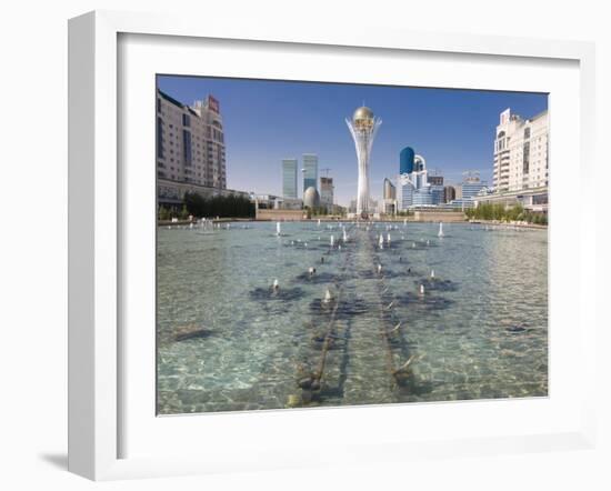 Fountains at Bayterek Tower, Astana, Kazakhstan, Central Asia-Michael Runkel-Framed Photographic Print