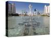 Fountains at Bayterek Tower, Astana, Kazakhstan, Central Asia-Michael Runkel-Stretched Canvas