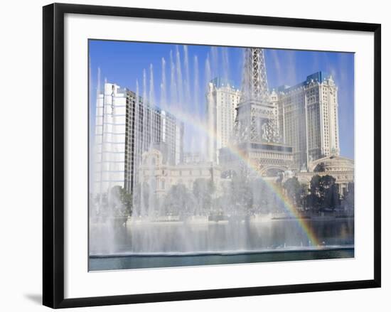 Fountains at Bellagio and Paris Casino, Las Vegas, Nevada, United States of America, North America-Richard Cummins-Framed Photographic Print