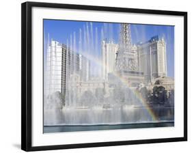 Fountains at Bellagio and Paris Casino, Las Vegas, Nevada, United States of America, North America-Richard Cummins-Framed Photographic Print