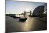 Fountains Glisten at More Place with City Hall and Tower Bridge Behind-Charles Bowman-Mounted Photographic Print