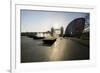 Fountains Glisten at More Place with City Hall and Tower Bridge Behind-Charles Bowman-Framed Photographic Print