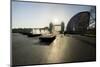 Fountains Glisten at More Place with City Hall and Tower Bridge Behind-Charles Bowman-Mounted Photographic Print