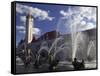 Fountains in Front of a Railroad Station, Milles Fountain, Union Station, St. Louis, Missouri, USA-null-Framed Stretched Canvas