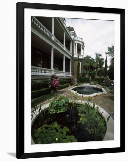 Fountains in Front of Mansion, Calhoun Mansion, Charleston, Charleston County, South Carolina, USA-null-Framed Photographic Print