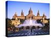 Fountains in Front of the National Museum of Art, Plaza D'Espanya, Barcelona, Catalunya, Spain-Gavin Hellier-Stretched Canvas