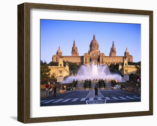 Fountains in Front of the National Museum of Art, Plaza D'Espanya, Barcelona, Catalunya, Spain-Gavin Hellier-Framed Photographic Print