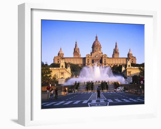 Fountains in Front of the National Museum of Art, Plaza D'Espanya, Barcelona, Catalunya, Spain-Gavin Hellier-Framed Photographic Print