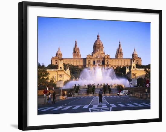 Fountains in Front of the National Museum of Art, Plaza D'Espanya, Barcelona, Catalunya, Spain-Gavin Hellier-Framed Photographic Print