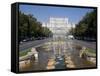 Fountains in Front of the Palace of Parliament, Former Ceausescu Palace, Bucharest, Romania, Europe-Marco Cristofori-Framed Stretched Canvas