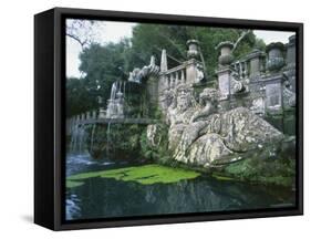 Fountains in the Gardens of the Villa Lante, Bagnaia, Lazio, Italy, Europe-Michael Newton-Framed Stretched Canvas