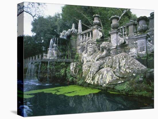 Fountains in the Gardens of the Villa Lante, Bagnaia, Lazio, Italy, Europe-Michael Newton-Stretched Canvas