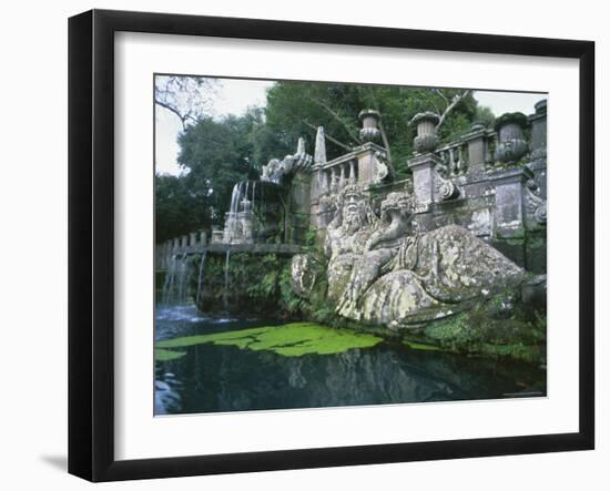 Fountains in the Gardens of the Villa Lante, Bagnaia, Lazio, Italy, Europe-Michael Newton-Framed Photographic Print