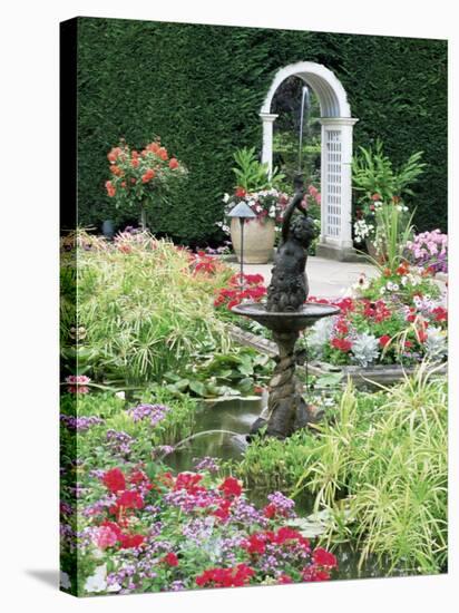 Fountains in the Italian Garden, Butchart Gardens, Saanich Peninsula, British Columbia-Ruth Tomlinson-Stretched Canvas