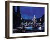 Fountains in the Piazza Navona at Night-Dmitri Kessel-Framed Photographic Print