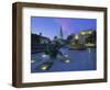 Fountains in Trafalgar Square at Night, London-Lee Frost-Framed Photographic Print