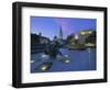 Fountains in Trafalgar Square at Night, London-Lee Frost-Framed Photographic Print