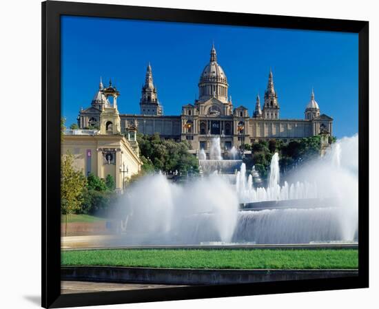 Fountains Natl Museum Barcelona-null-Framed Art Print