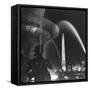 Fountains of Paris Shimmering with Light at Night-David Scherman-Framed Stretched Canvas