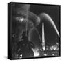 Fountains of Paris Shimmering with Light at Night-David Scherman-Framed Stretched Canvas