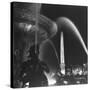 Fountains of Paris Shimmering with Light at Night-David Scherman-Stretched Canvas