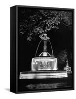 Fountains of Paris Shimmering with Light During the Night-David Scherman-Framed Stretched Canvas