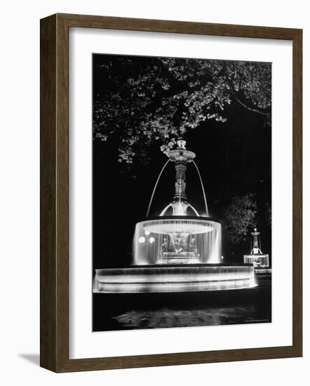 Fountains of Paris Shimmering with Light During the Night-David Scherman-Framed Photographic Print