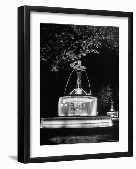 Fountains of Paris Shimmering with Light During the Night-David Scherman-Framed Photographic Print