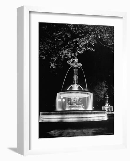 Fountains of Paris Shimmering with Light During the Night-David Scherman-Framed Photographic Print