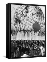 Fountains Surrounding Unisphere at New York World's Fair Closing Day-Henry Groskinsky-Framed Stretched Canvas