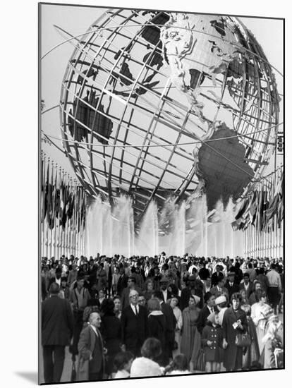 Fountains Surrounding Unisphere at New York World's Fair Closing Day-Henry Groskinsky-Mounted Photographic Print