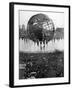 Fountains Surrounding Unisphere at New York World's Fair on Its Closing Day-Henry Groskinsky-Framed Photographic Print