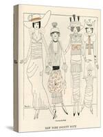 Four American Fashion Conscious Debutantes of New York-John Held-Stretched Canvas