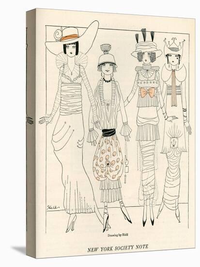 Four American Fashion Conscious Debutantes of New York-John Held-Stretched Canvas