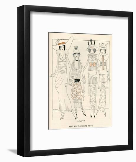 Four American Fashion Conscious Debutantes of New York-John Held-Framed Art Print