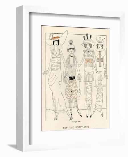 Four American Fashion Conscious Debutantes of New York-John Held-Framed Art Print