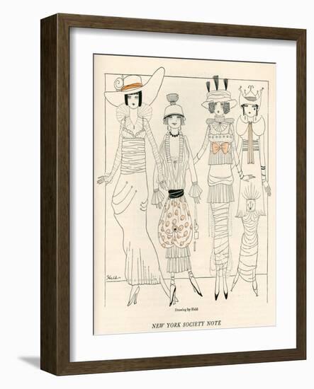 Four American Fashion Conscious Debutantes of New York-John Held-Framed Art Print