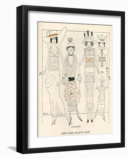 Four American Fashion Conscious Debutantes of New York-John Held-Framed Art Print