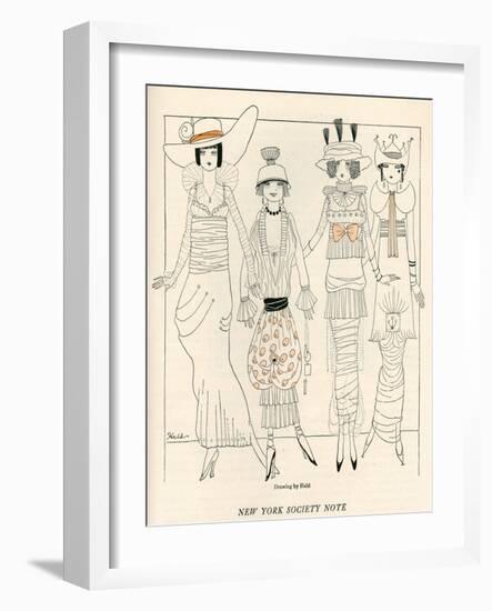 Four American Fashion Conscious Debutantes of New York-John Held-Framed Art Print