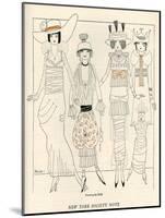 Four American Fashion Conscious Debutantes of New York-John Held-Mounted Art Print