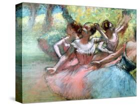 Four Ballerinas on the Stage-Edgar Degas-Stretched Canvas