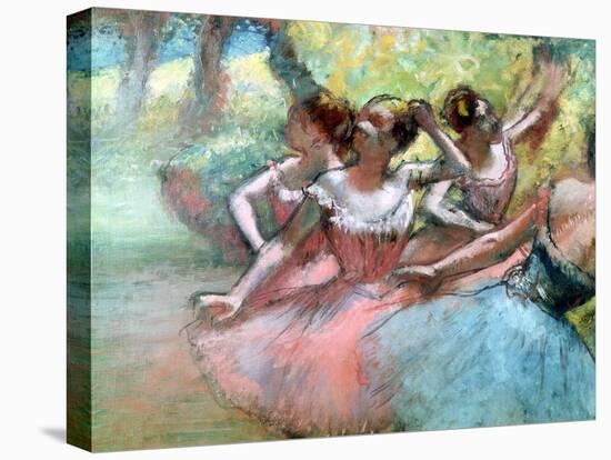 Four Ballerinas on the Stage-Edgar Degas-Stretched Canvas