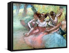 Four Ballerinas on the Stage-Edgar Degas-Framed Stretched Canvas